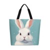 Muishi Cute Rabbit Canvas Tote Bag Large Women Casual Shoulder