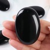 CASMON Obsidian Oval Palm Stones, Pocket Worry Stone for Anxiety