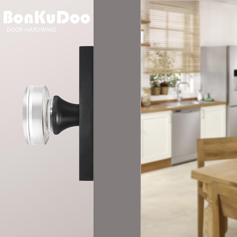 BonKuDoo 4 Pack Glass Crystal Dummy Door Knobs Interior for