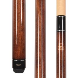 ASKA Pool Cue Stick 58" Wrapless Design, Maple Shaft, 5/16x18 Joint, 13mm Leather Tip, LEC (Brown, 19-Ounce)