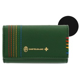 Castelbajac 027602 Key Case, Genuine Leather, Shest [Coin Purse, Coin Purse, Men's, Cowhide Leather, Stitching] [05] Green, [05] Green