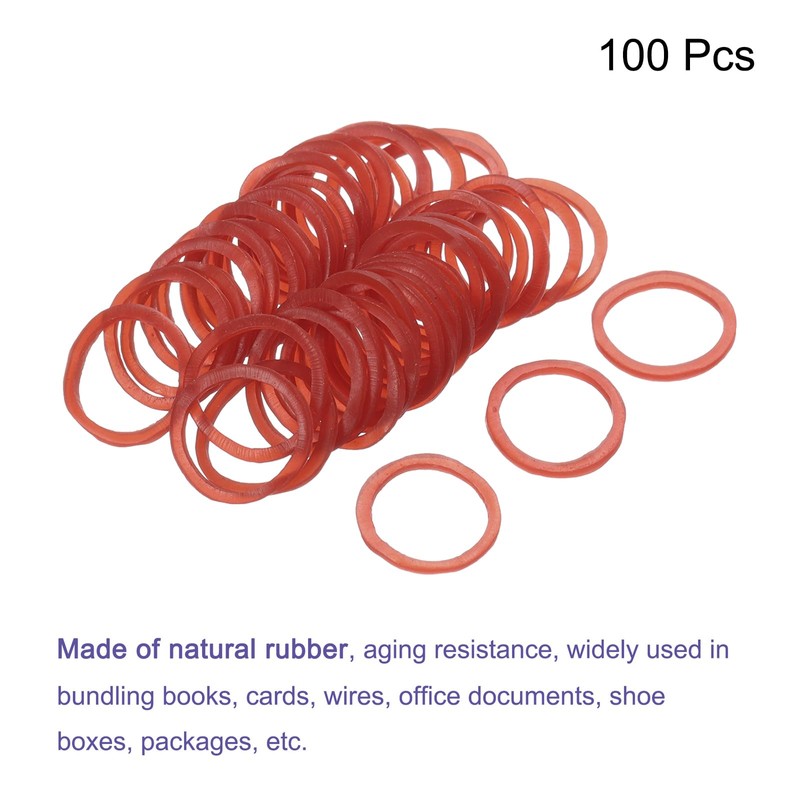 sourcing map 100 Pack Rubber Band Stretchable Rubber Elastic Band