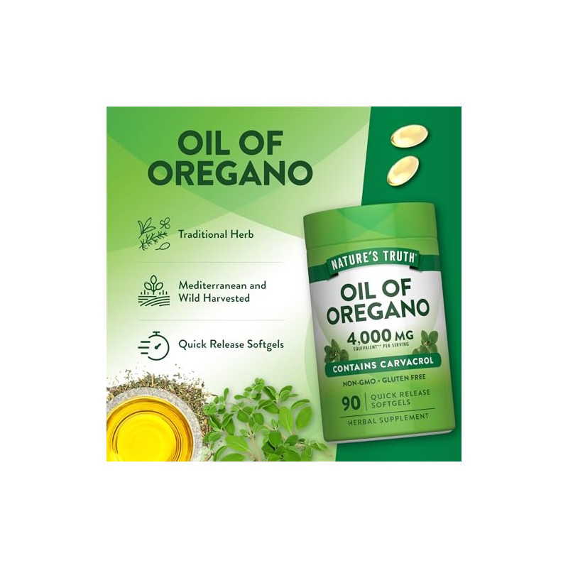 Natures Truth Suplemento de Aceite de Orégano - 3,000 mg