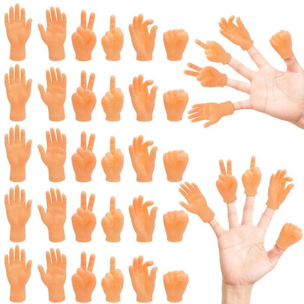 Mini Hands Finger Puppets, Pack of 30 Small Hands, Tiny