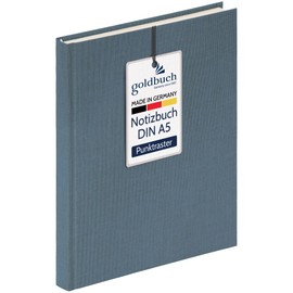 goldbuch Summertime Note 64 0105 Linen Notebook A5, Bullet Journal with 200 Pages Cream Paper 100 g/m², Acid-free and Inkfast, Hardcover Notebook with Bookmark and Thread Binding, Blue Grey