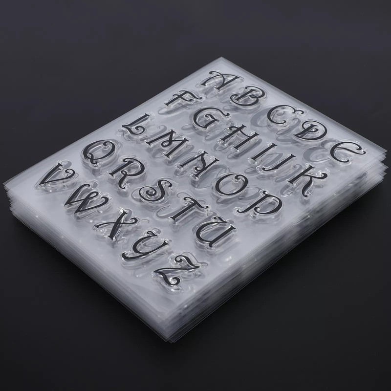 6 sheets of clear stamps (letters)