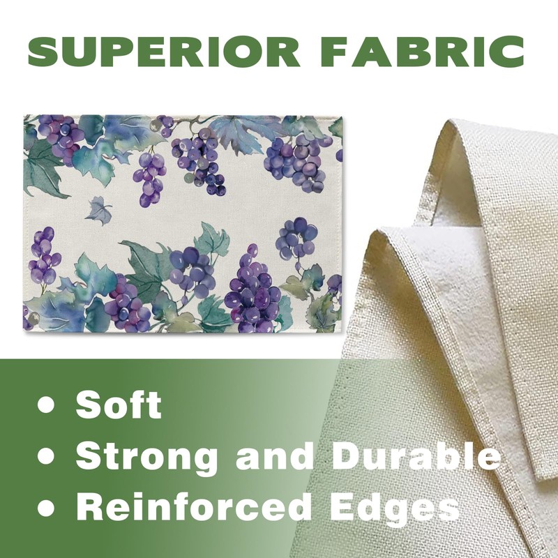 Watercolor Grapes Placemats Set of 4