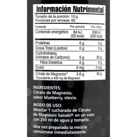 Citrato De Magnesio 600 G Blueberry Sanabi                                                                                                            