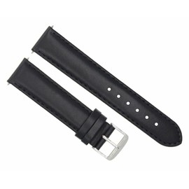 Ewatchparts 22mm Smooth Leather Watch Band Strap Compatible With Montblanc Timewalker Chronograph Black
