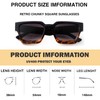 Laurinny Retro Rectangular Sunglasses for Women Men Vintage Square Trendy
