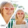 OWL Kids Heart Shaped Sunglasses, Girls Stylish Frames with Tinted