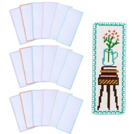 GLOBLELAND 18PCS 6 Colors Blank Cross Stitch Bookmark Colored Lace Embroidery Edge Blank Cross Stitch Bookmark Cross Stitch Bookmark Kits DIY Blank Bookmark
