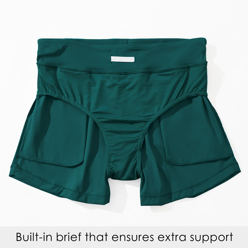 Willit Women's 3.5 inch Swim Board Shorts Swimming Bottoms Tummy