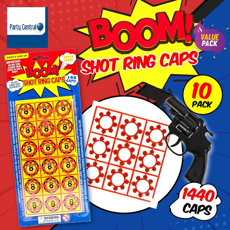 Party Central Shot Cap Ring 144-Piece Set for Toy