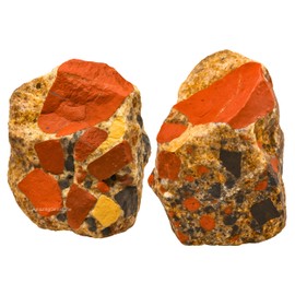 Amazing Gemstone 2 Pieces Spotted Jasper Raw Crystals and Healing Stones, Natural Rocks for Tumbling and DIY Raw Stones and Crystals