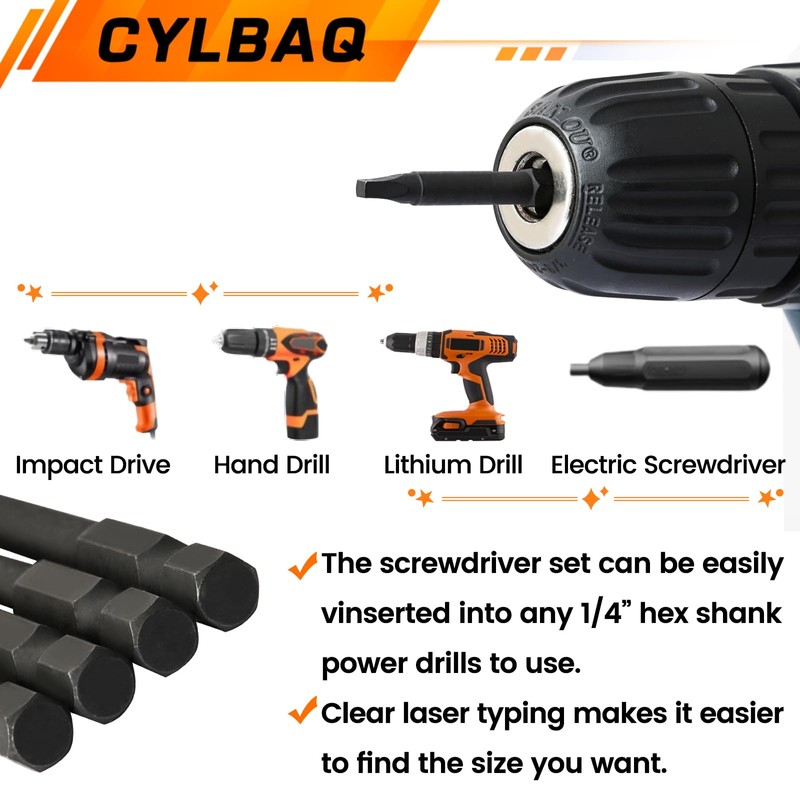 CYLBAQ Square, Triangle Head and Y Shaped Tri Wing Screwdriver