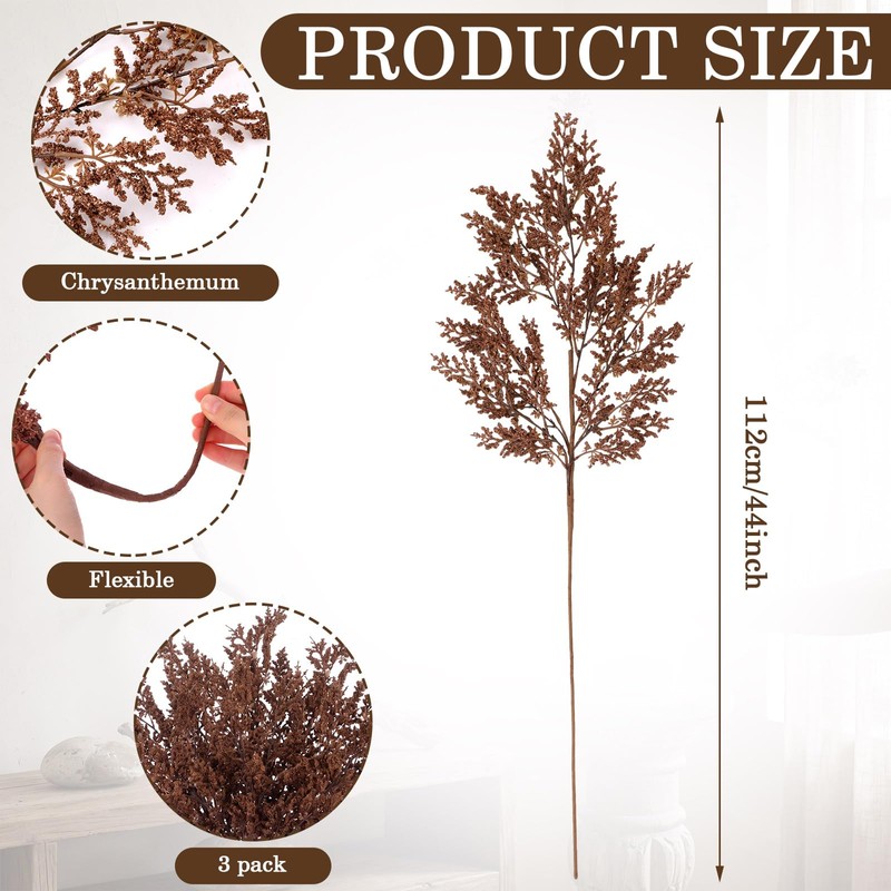 Luinabio 3 Pcs 44 Inch Faux Fall Branches for Vase,