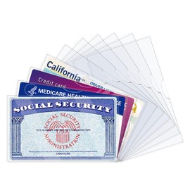 LIEMAND 10 Pack Social Security Card Protector Sleeves/New Medicare Card Protector Sleeve/Credit Card Holder,31 Mil Soft Clear Card Sleeves for Waterproof SSN Card Protector/Credit Card Cover