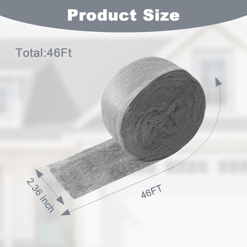 Stainless Steel Wool, Steel Wool Fill Fabric Roll, Gap Blocker