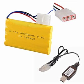 9.6V 700mAh NI-CD Battery with KET-3P Plug for RC Toy Like Robot car Remote Control Boat 9.6 Volt KET-3P with USB Charge Cable