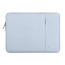 MOSISO Laptop Sleeve Bag Compatible with Laptop 13 inch, Polyester Vertical Case with Pocket, Baby Blue