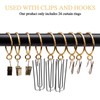 Openable Curtain Rings with Eyelet,24PCS Curtain Rings,Drapes Rings 76mm Interior