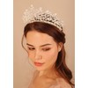 Kercisbeauty Corona de pelo de plata para novia, hecha a