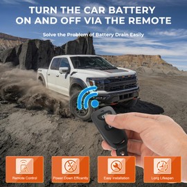 ISINFLASH Remote Battery Disconnect Switch 3/8“ 12V 200A Car Kill Switch Anti-Theft Remote Control Switch with Wireless Remote Control Relay Fobs Battery Anti-Leakage for Auto Truck Boat