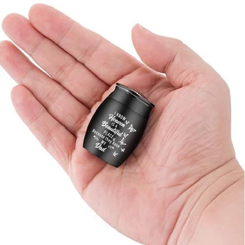 CREATCABIN Small Ashes Urn Keepsake Butterflies Cremation Urn Mini Stainless