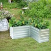 LuxenHome L-Shaped Galvanized Steel Raised Garden Bed