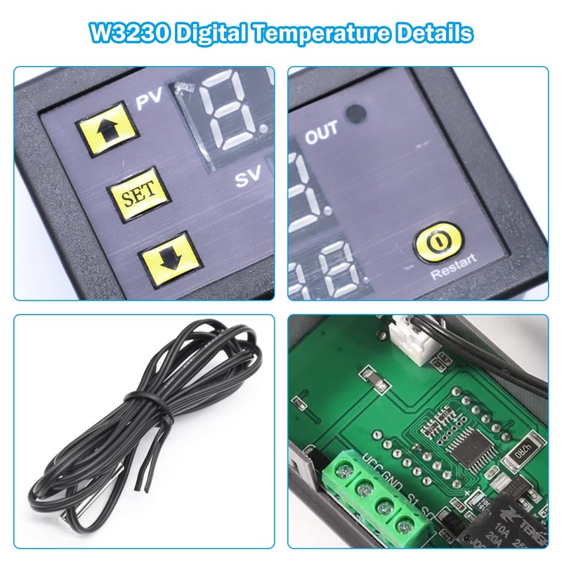 W3230 DC 220V Digital Temperature Controller Binghe W3230 LCD Digital