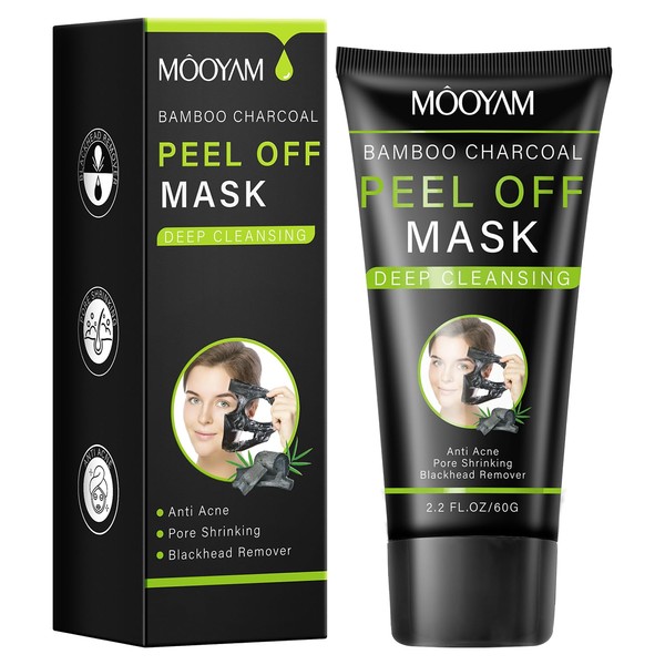 Bamboo Charcoal Peel Off Mask, Blackhead Remover Peel Off Mask