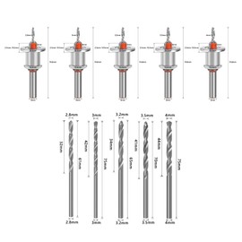 Countersink Drill Bit, 5Pcs Countersink Drill Bit with 5 Replaceable Different Sizes Bit and Wrenches for Woodworking Countersink Drilling, Plastic, Drilling Holes (8MM)