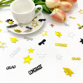 Graduation Confetti 2024 | Glitter Confetti Sprinkles for Party Table Scatters Decoration | Graduation Party Decoration for Home, College, Senior, High School Prom | Metallic Foil | 45g 1.5OZ 1100Pcs