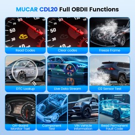 MUCAR OBD2 Scanner Universal OBD2 Code Reader, CDL20 OBD2/EOBD Car Fault Diagnostic Tool with Full 10 OBD2 Functions, Car Code Scanner for OBDII Protocol Vehicles