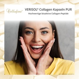 Cellufine® Verisol® B (Beef) Collagen Capsules PUR - 180 Vegan Capsules, Innovative, Bioactive Collagen Peptides for 1 Month in Clean Label Quality, Gluten-Free, Allergy-Free, Lactose-Free, Sugar-Free