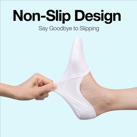 Cloud Organic Terry No Show Socks Non Slip Loafer Sneaker Flats Boat Shoe Invisible Low Cut Cotton Socks For Men and Women (White, X-Large, 3 Pack)