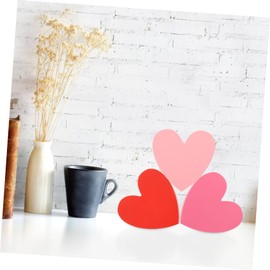 KOMBIUDA 4pcs Rustic Wooden Heart Table Decor for Valentine's Day Romantic Home Ornaments for Holiday Decorations and Wedding Parties