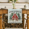 ZCHOMI Winter Deer Trees Table Runner 13x72 Inch Snow Treehouse