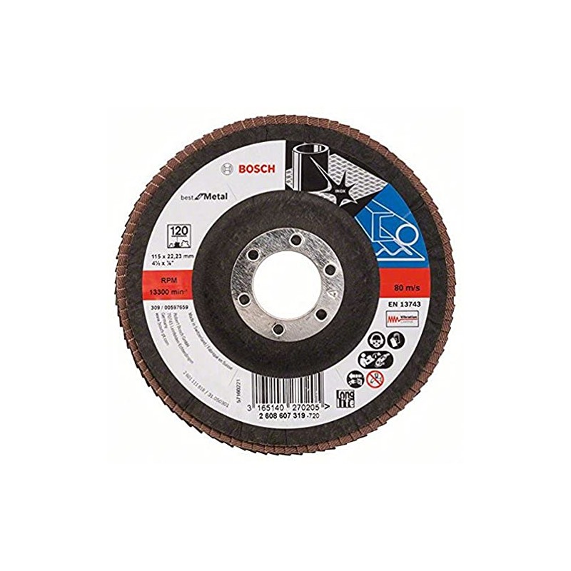 Bosch 2608607319 X571 Angled Flap Disc for Metal, 115mm Ø,