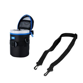 JJC Deluxe Objektiv Tasche mit 1 x Umhängeband, Wasserabweisend, Schwarz, passt Objektiv Durchmesser und Höhe unter 80 x 135mm (3.1 x 5.3)