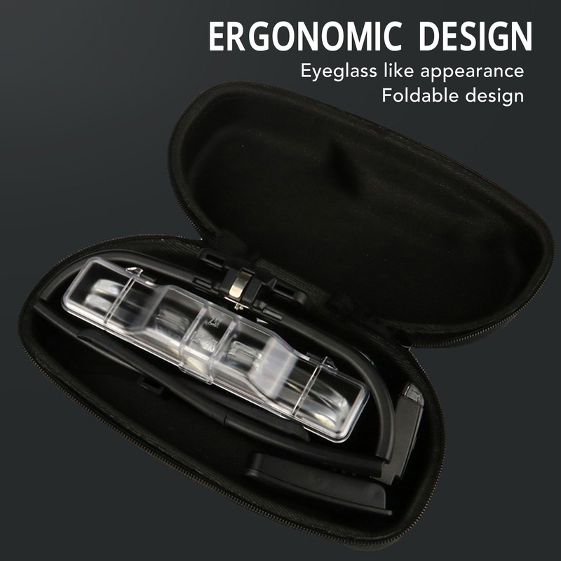 Rechargeable Head Magnifying Glasses with LED Light 2 Detachable Lenses