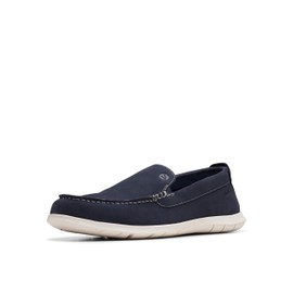 Clarks Men's Flexway Step Moccasin, Navy Suede, 7