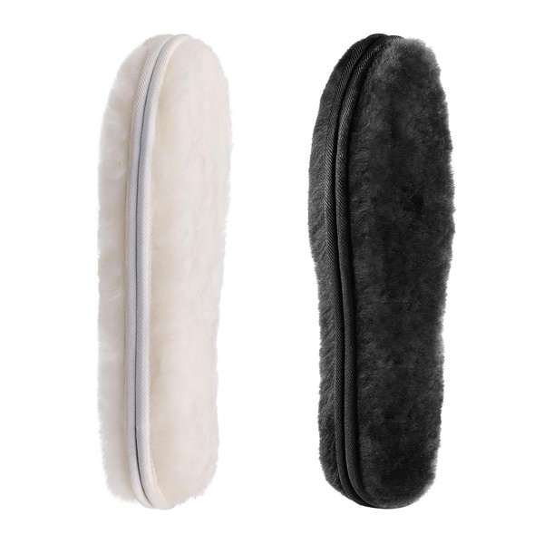 CCSOFTIME 2 Pairs of Real Lambskin Insoles for Men and