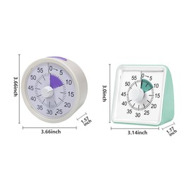 Haiphisi Visual Timer for Kids with Autism,60-Minute Visual Countdown Toddler Timer for Classroom Office Kitchen with Stop Button Design,Kid Timer Time Management Tools（Grey+Purple）