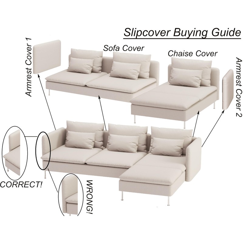 HomeTown Market Durable Polyester Fabric Sofa Cover Compatible with IKEA