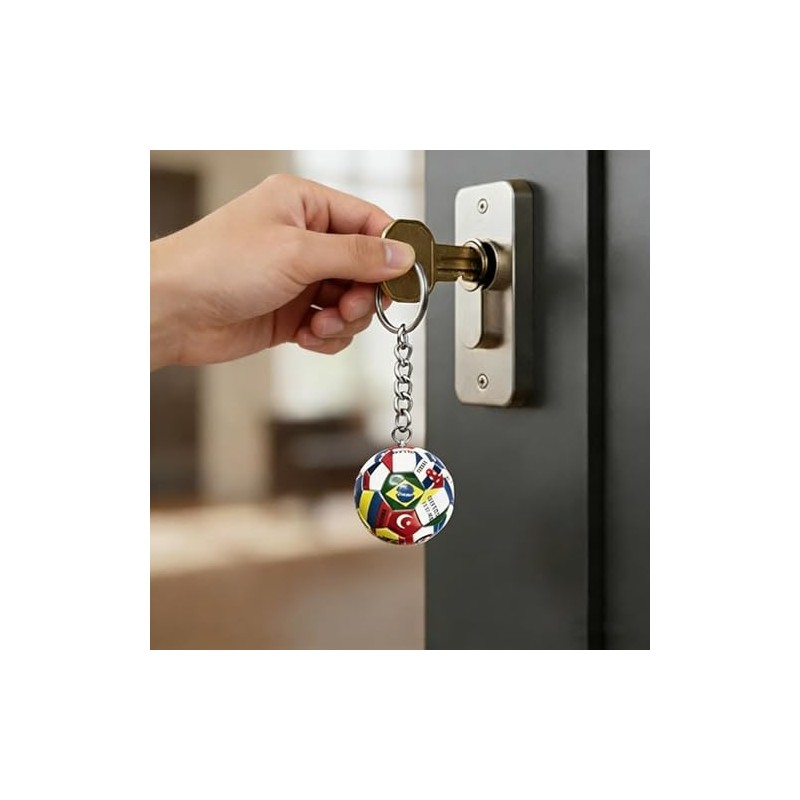 2026 World Cup National Flag Soccer Ball Keychain Set
