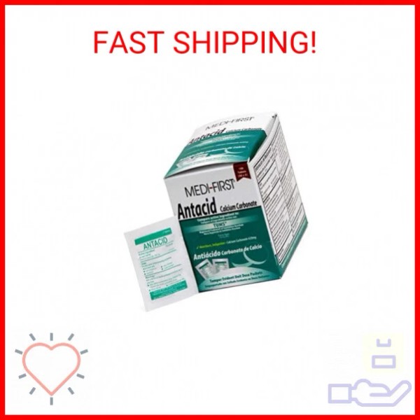Medique Medi-First 80233 Chewable Mint Antacid Tablets, 100 Count