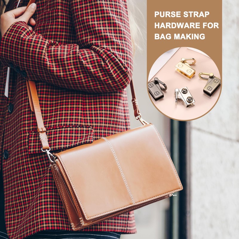 PATIKIL Bag Side Clip Buckle, 2 Set Metal Purse Suspension
