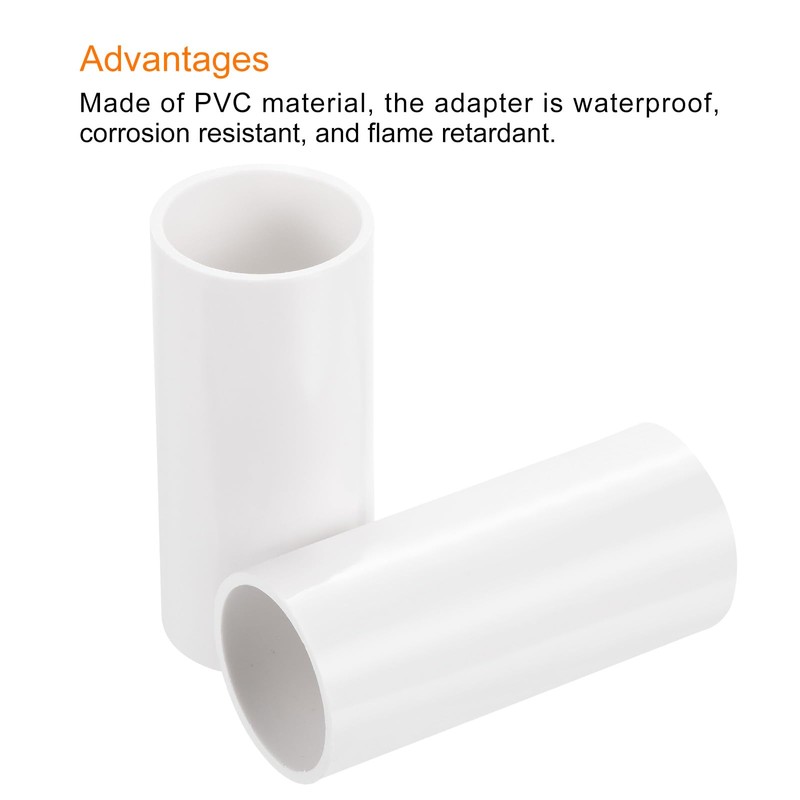 QUARKZMAN PVC Pipe Connector Straight Coupling 25 mm White for